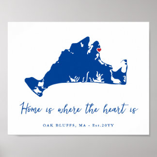 Martha's Vineyard Housewarming Geschenk Weingarten Poster