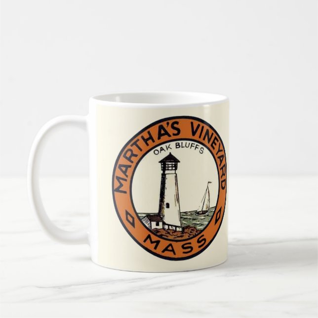 Martha's Vineyard Kreis Aufkleber Kaffeetasse (Links)