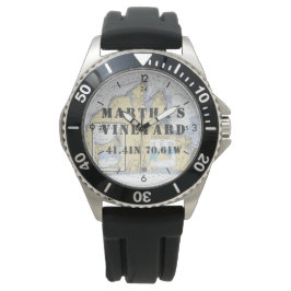 Martha's Vineyard Latitude Longitude Boater Armbanduhr
