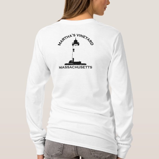 Martha's Vineyard-"Leuchtturm-" Entwurf T-Shirt (Rückseite)