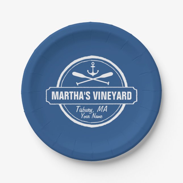 Martha's Vineyard MA benutzerfreundlicher nautisch Pappteller (Vorderseite)