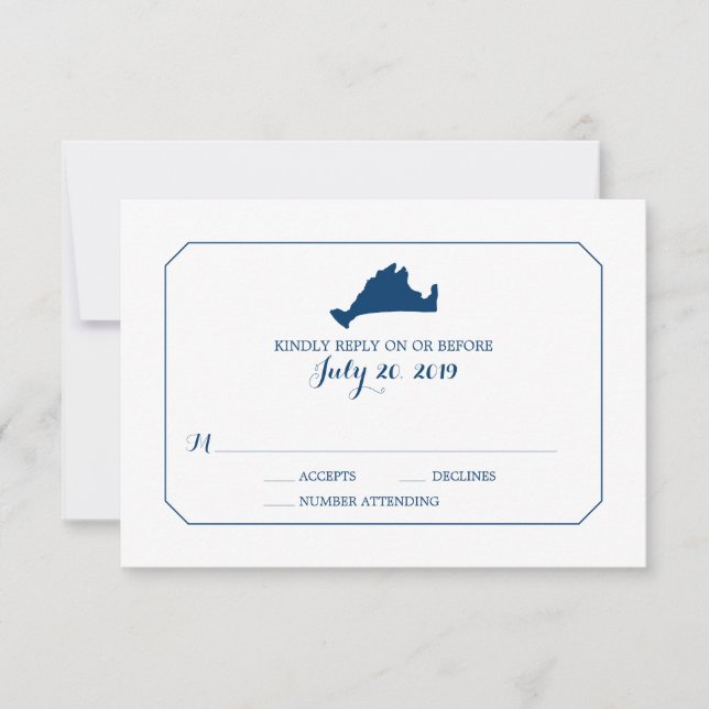 Marthas Vineyard Map Wedding RSVP (Vorderseite)