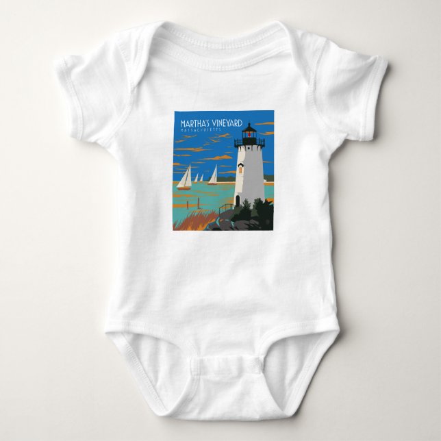 Martha's Vineyard, Massachusetts | Leuchtturm Baby Strampler (Vorderseite)