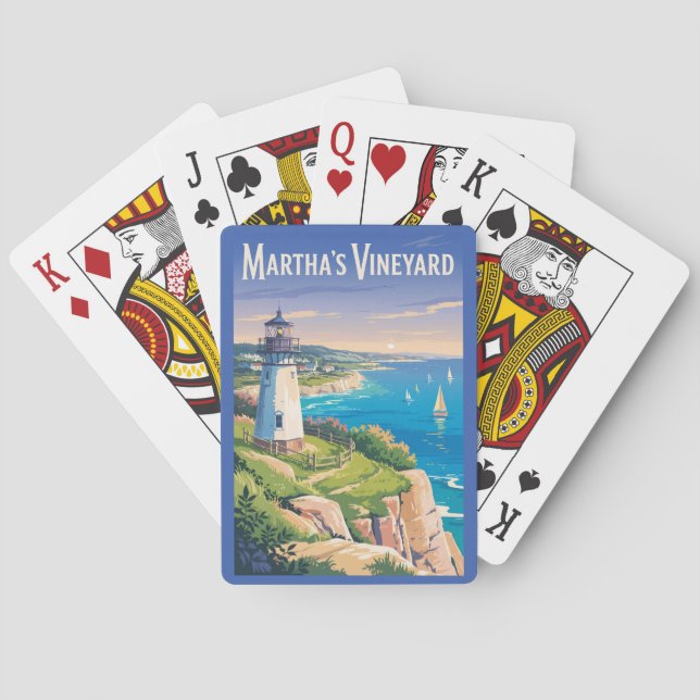 Martha's Vineyard Massachusetts Lighthouse Travel Spielkarten (Rückseite)