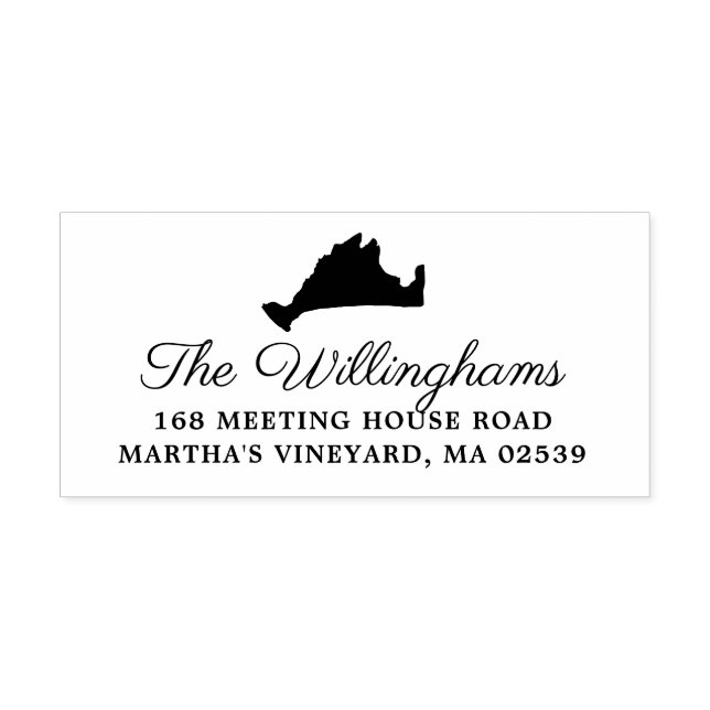 Marthas Vineyard Massachusetts Map Wedding Permastempel (Design)