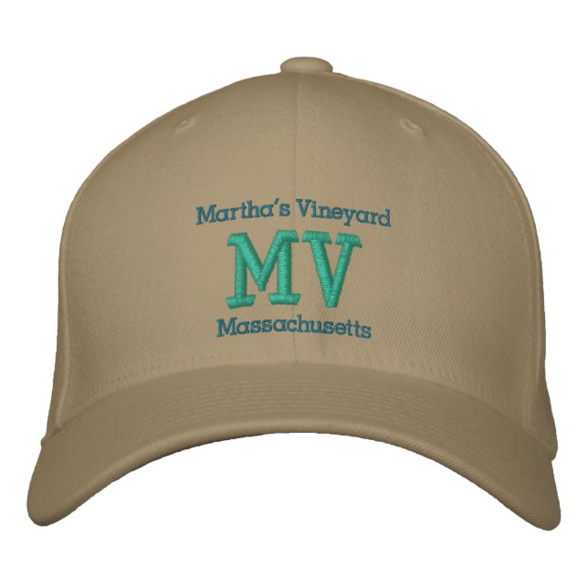 Martha's Vineyard, Massachusetts "MV" Bestickte Baseballkappe (Vorderseite)