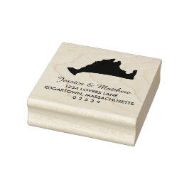 Marthas Vineyard Massachusetts Solid Map Wedding Gummistempel