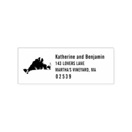 Marthas Vineyard Massachusetts Solid Map Wedding Gummistempel