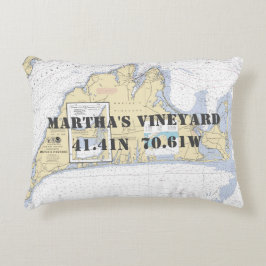 Martha's Vineyard Nautical Chart Theme Dekokissen