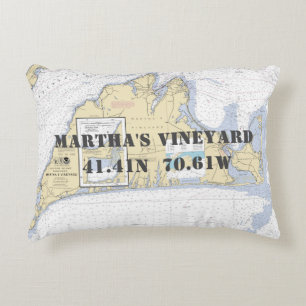 Martha's Vineyard Nautical Chart Theme Dekokissen
