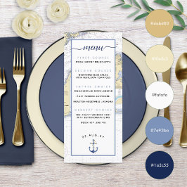 Martha's Vineyard ⚓ Nautical Wedding Menu Menükarte