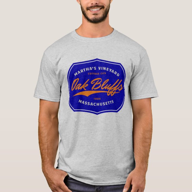 Martha's Vineyard - Oak Bluffs T-Shirt in Blau/Ora (Vorderseite)