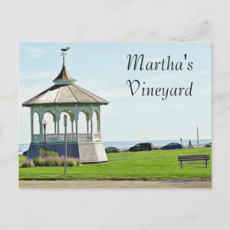Martha's Vineyard Ocean Bench und Gazebo Postcard Postkarte