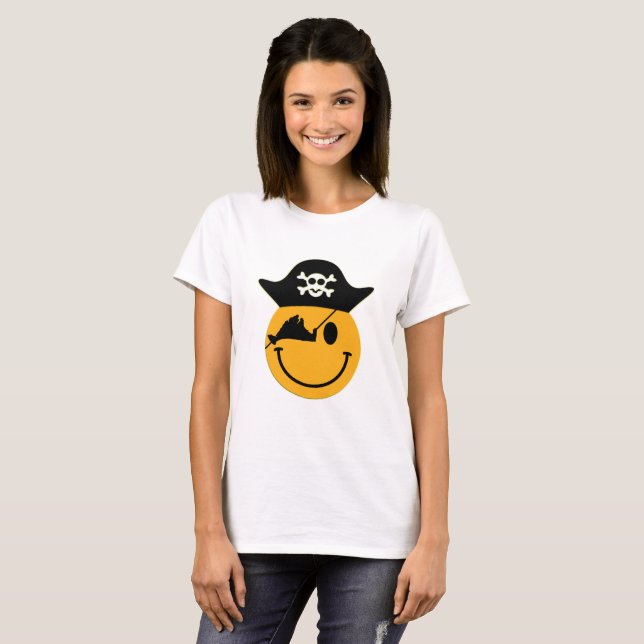 Martha's Vineyard Pirate Smiley Ladys T-Shirt (Vorne ganz)