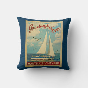 Martha's Vineyard Segelboot-Vintage Reise Kissen