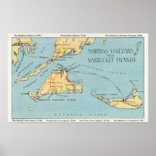 Martha's Vineyard u. Nantucket Inseln Poster