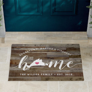 Martha's Vineyard Zuhause Town Personalisiert Wood Fußmatte