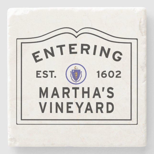 Martha's Vinyard Massachusetts Einfahrt Steinuntersetzer (Vorderseite)