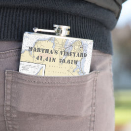 Martha's Weingarten Breitengrad Nautik Flachmann