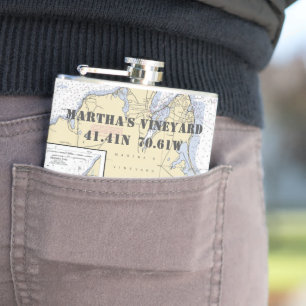 Martha's Weingarten Breitengrad Nautik Flachmann