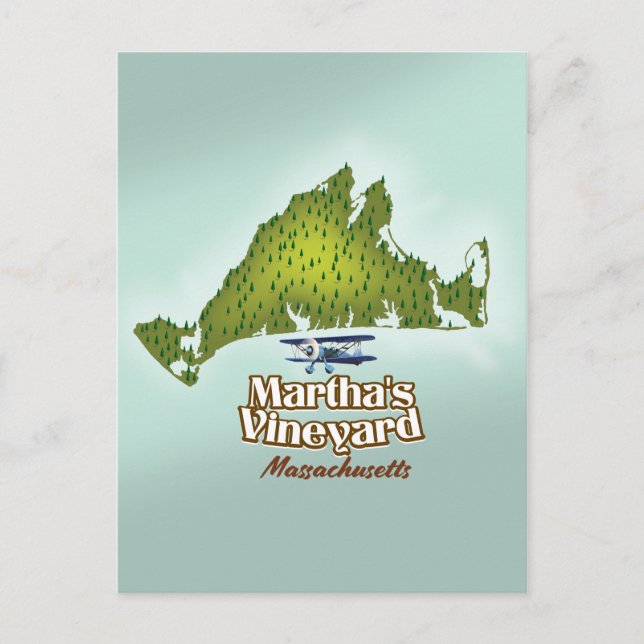 Martha's Weingarten Massachusetts Reiseplakat Postkarte (Vorderseite)