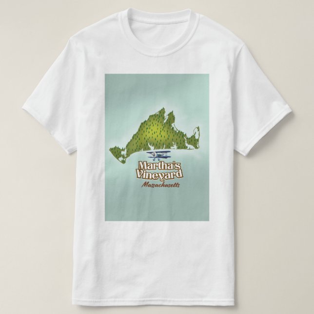 Martha's Weingarten Massachusetts Reiseplakat T-Shirt (Design vorne)