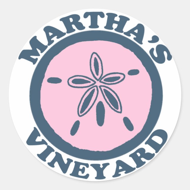 Martha's Weingarten "Sand Dollar" Design. Runder Aufkleber (Vorderseite)