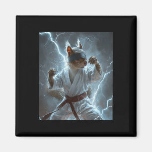 Martial Art Squirrel Tragend Karate Gi Blitze A Magnet