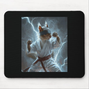 Martial Art Squirrel Tragend Karate Gi Blitze A Mousepad