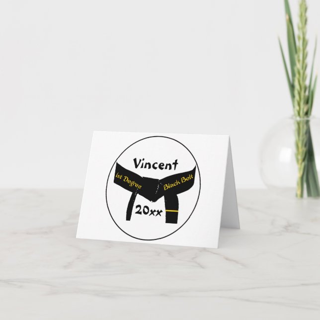Martial Arts 1. Degree Black Belt Karte (Vorderseite)
