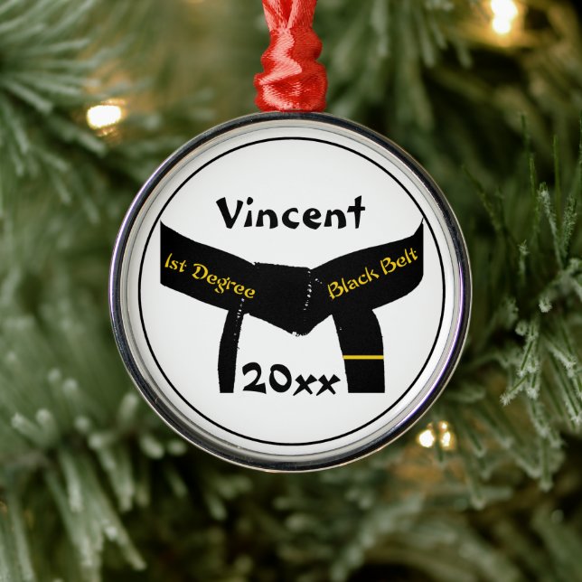 Martial Arts 1. Degree Black Belt Ornament Aus Metall (Baum)