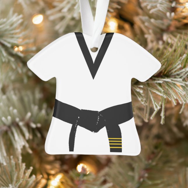 Martial Arts 4. Grad Black Belt Uniform Ornament (Baum)