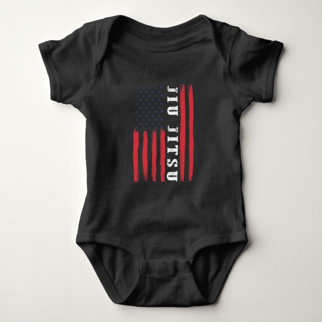 Martial Arts American Flag Brazilian Jiu Jitsu Baby Strampler (Vorderseite)