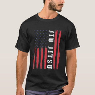 Martial Arts American Flag Brazilian Jiu Jitsu T-Shirt