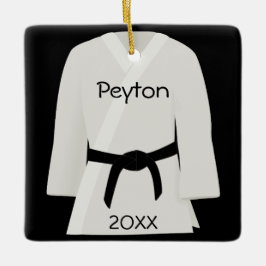 Martial Arts Black Belt Keramikornament