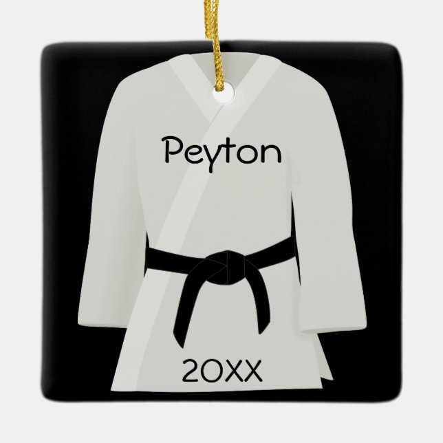 Martial Arts Black Belt Keramikornament (Vorderseite)