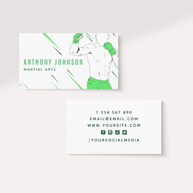 Martial Arts Coach Boxen Kampf Sport Visitenkarte (Von Creator hochgeladen)