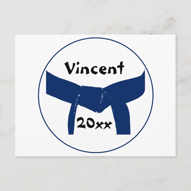 Martial Arts Dark Blue Belt Postkarte (Vorderseite)