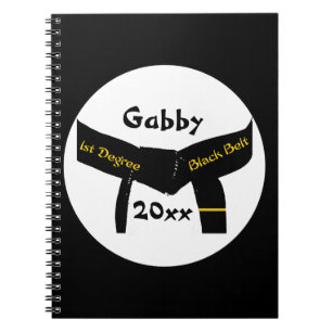 Martial Arts First Degree Black Belt Notizblock