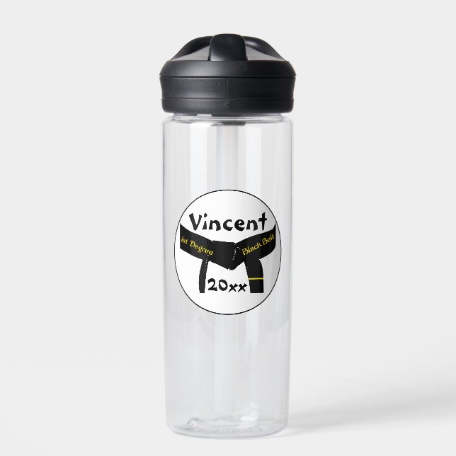 Martial Arts First Degree Black Belt Trinkflasche (Vorderseite)