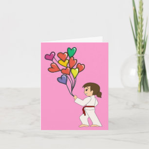 Martial Arts Girl Valentine Cartes