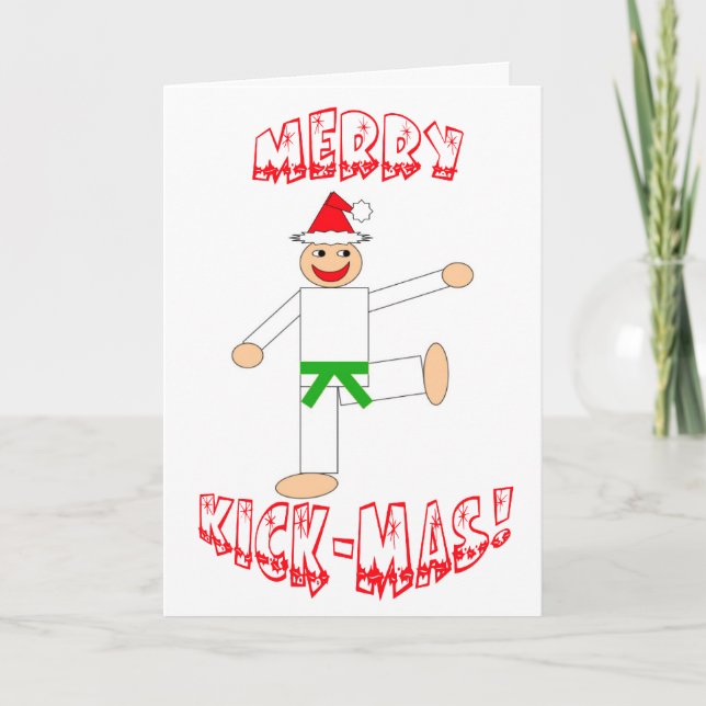 Martial Arts Green Belt Merry Kick-Mas Weihnachten (Vorderseite)