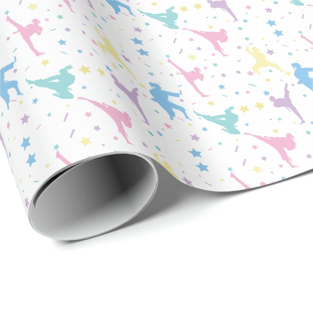 Martial Arts Karate Abstrakt Stars Glitzern Geschenkpapier (Rolleneckpunkt)
