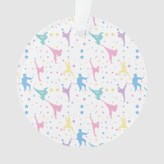 Martial Arts Karate Abstrakt Stars Glitzern Ornament (Vorderseite)