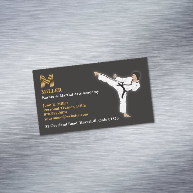 Martial Arts Karate Magnetische Visitenkarte (Beispiel)