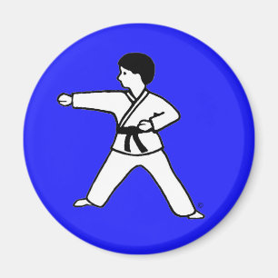 Martial Arts Kid 1 blauer Magnet