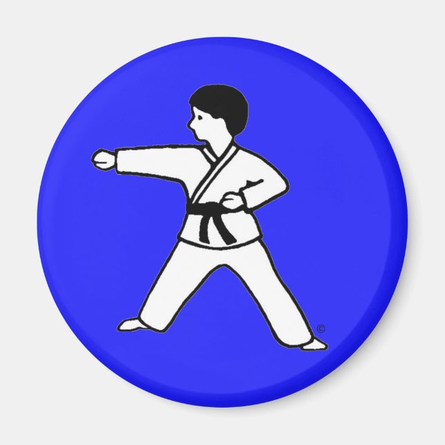 Martial Arts Kid 1 blauer Magnet (Vorne)
