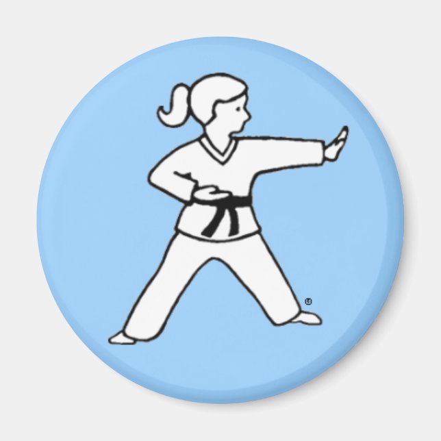 Martial Arts Kid 4 hellblauer Magnet (Vorne)