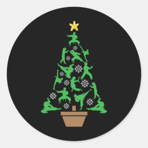 Martial Arts - Mädchen Karate Weihnachtsbaum Runder Aufkleber