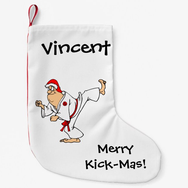 Martial Arts Merry Kick-Mas Kleiner Weihnachtsstrumpf (Vorderseite)